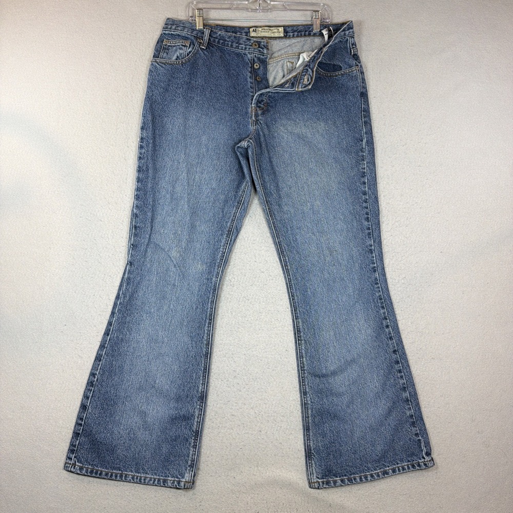 American Eagle Outfitters Jeans Womens Size 16 Mid Rise Button Fly Flare Y2K